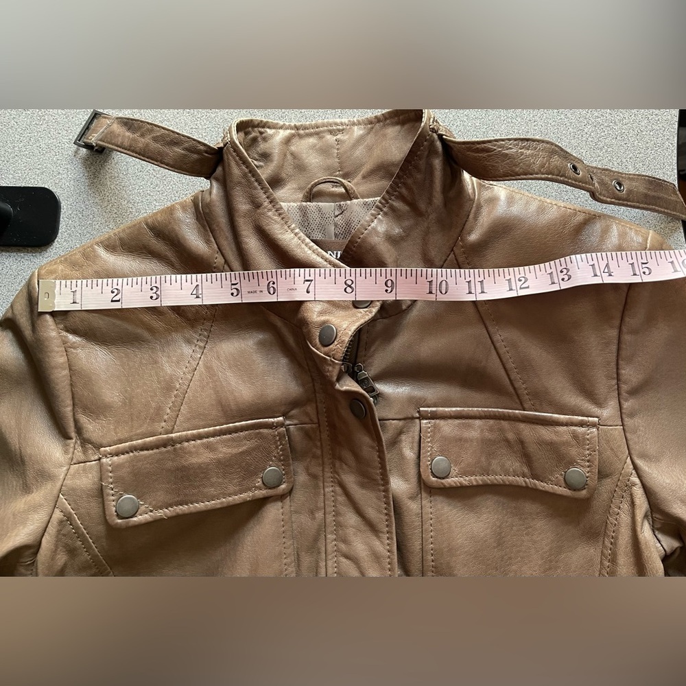 Danier Brown Utility Leather Jacket Size XS - Picture 11 of 16